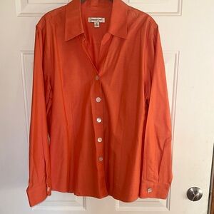 Coldwater Creek Coral Button Down Shirt Sixe 1X